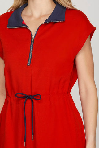 Jennifer Red/Navy Dress