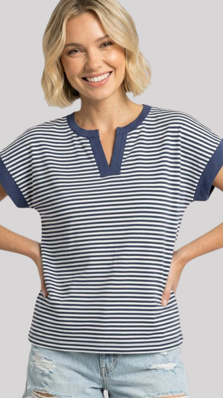 Janelle Denim Stripe Top