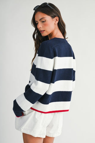 Krista Navy Stripe Sweater