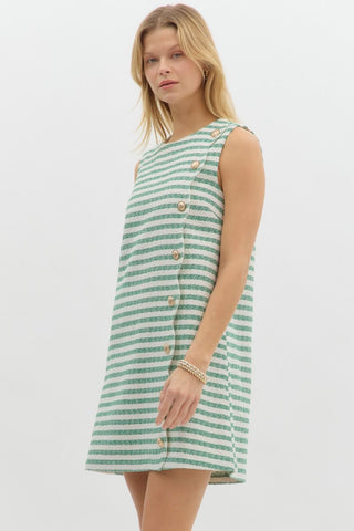 Lauren Green Stripe Dress