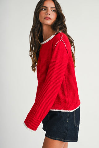 Carmen Red Trim Sweater