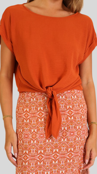 Amy Rust Tie Top