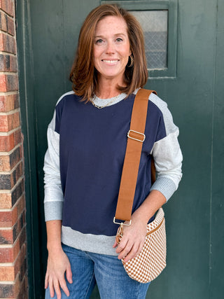 Stella Navy Colorblock Pullover