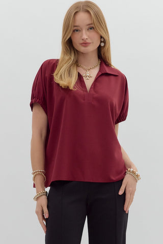 Giselle Burgundy Top