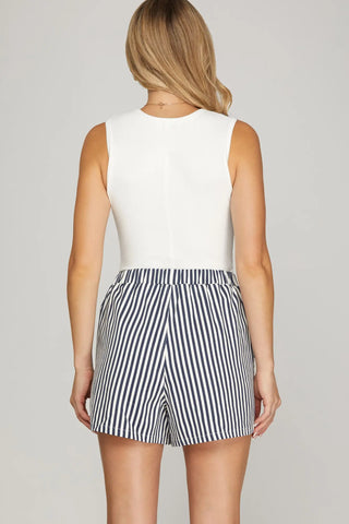 Lee Navy Stripe Short