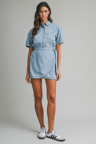 Cora Denim Wrap Dress