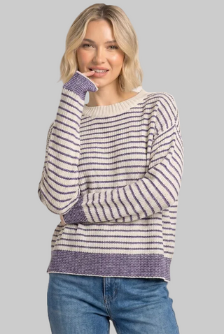 Dylan Purple Stripe Sweater