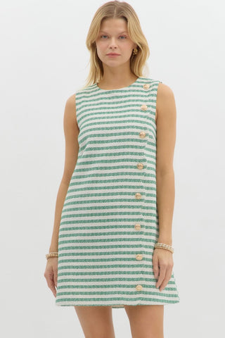 Lauren Green Stripe Dress