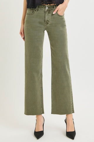 Maren Olive Mid Rise Straight