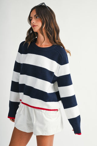 Krista Navy Stripe Sweater