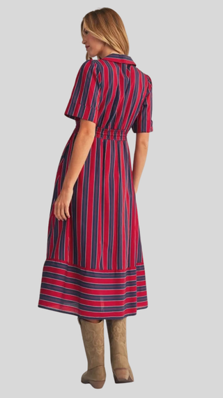 Margo Red/Navy Stripe Dress