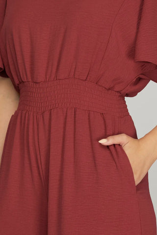 Alexa Brick Red Jumpsuit