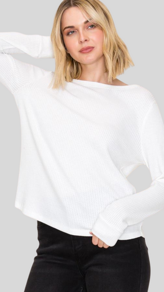 Juliette Ivory Waffle Top