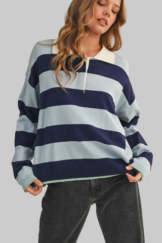 Amy Blue/Navy Stripe Sweater