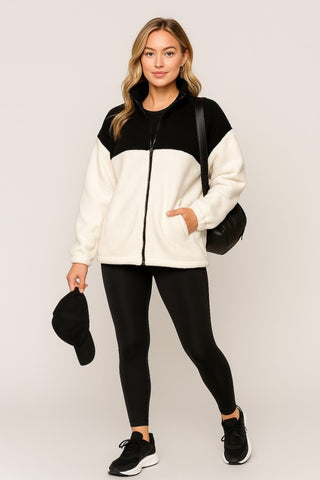 Dolly Black/Cream Sherpa Jacket