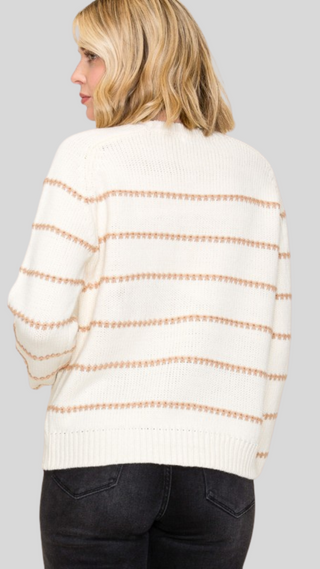 Riley Cream Stripe Sweater