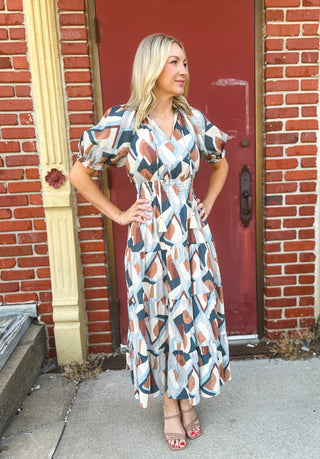 Susan Brown/Blue Print Dress