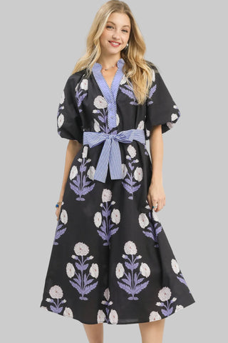 Kate Black Print Dress