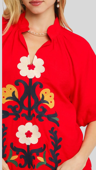 Presley Tomato Print Top