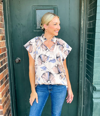 Gretchen Champagne Print Top