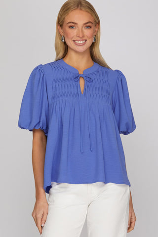 Molly Blue Smocked Top