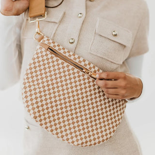 Carly Brown Checkered Bag