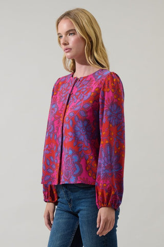 Darcy Fuchsia Print Top