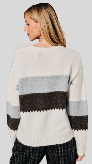 Kenna Cream Color Block Sweater