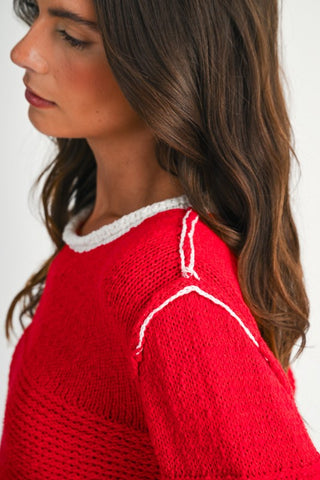 Carmen Red Trim Sweater
