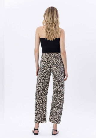 Zoe Leopard Print Barrel Denim
