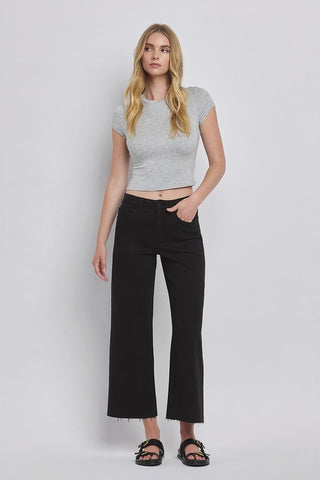 Morgan Black Crop Wide Leg