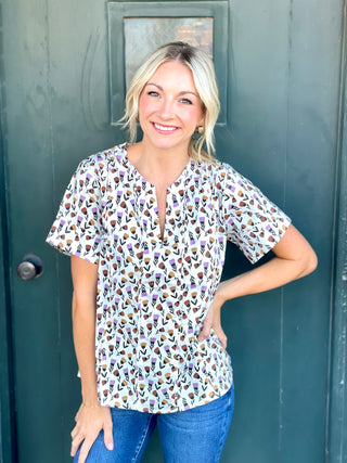 Leilani Almond Print Top