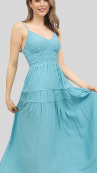 Fenna Sea Blue Midi Dress