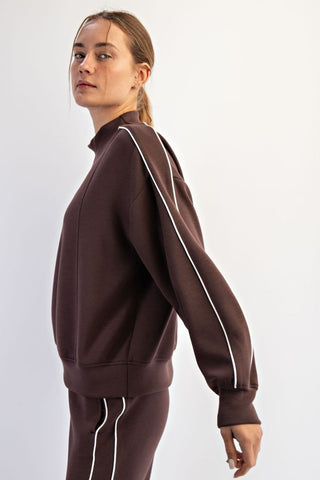 Brandi Espresso/Cream Sweatshirt