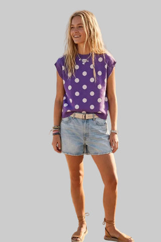 Nora Purple/White Polka Dot Sweater