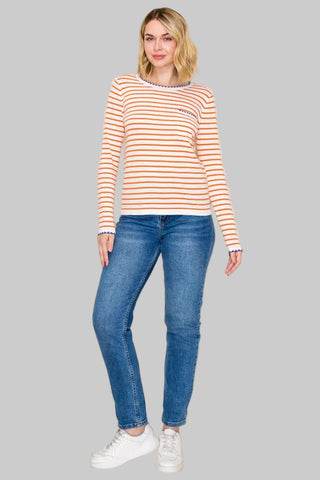 Alice Orange & White Sweater