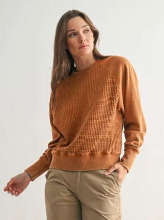 Mandy Amber Waffle Pullover