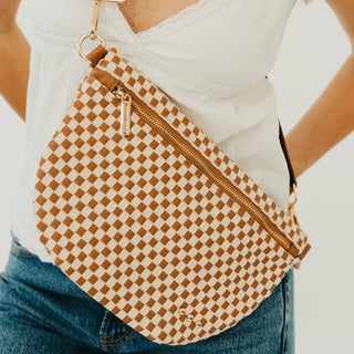 Westlyn Brown Checkered Bag