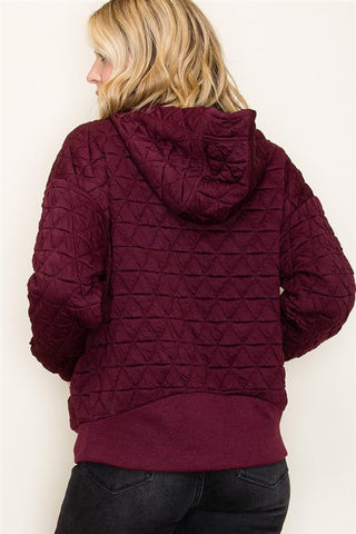 Allison Burgundy Zip Up Hoodie