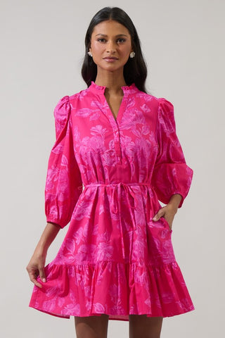 Stella Fuchsia Print Dress
