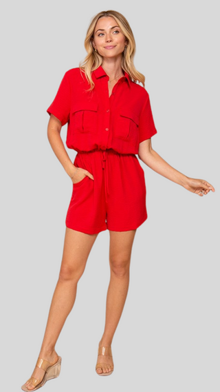 Amber Red Romper