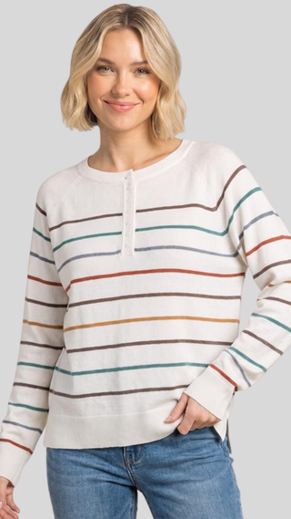 Margo Ivory Multi Stripe Sweater