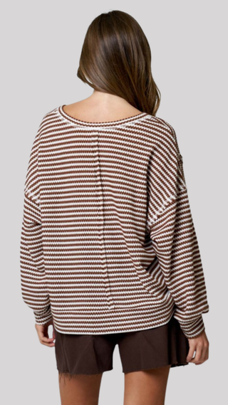 Mel Mocha/Ivory Textured Top