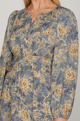 Grace Dusty Blue Print Dress