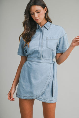 Cora Denim Wrap Dress