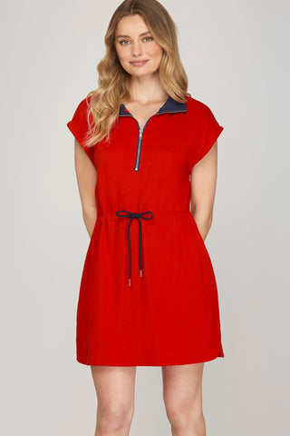 Jennifer Red/Navy Dress
