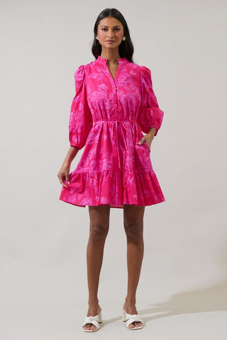 Stella Fuchsia Print Dress