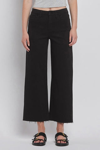 Morgan Black Crop Wide Leg