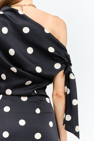 Farrah Black Dot Dress
