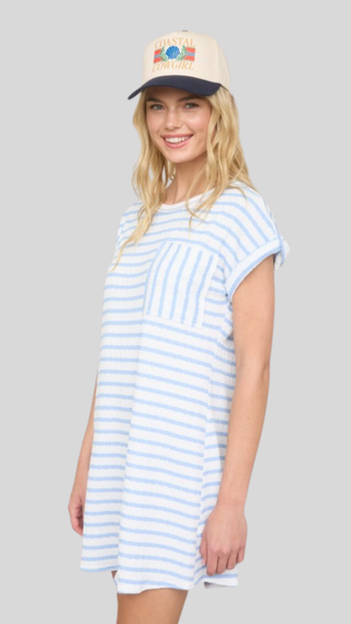 Tatum Blue Stripe Terry Dress